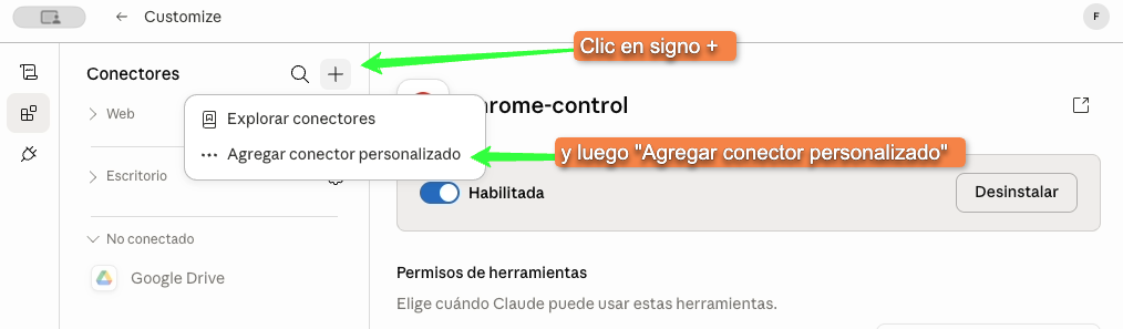 Agregar conector personalizado
