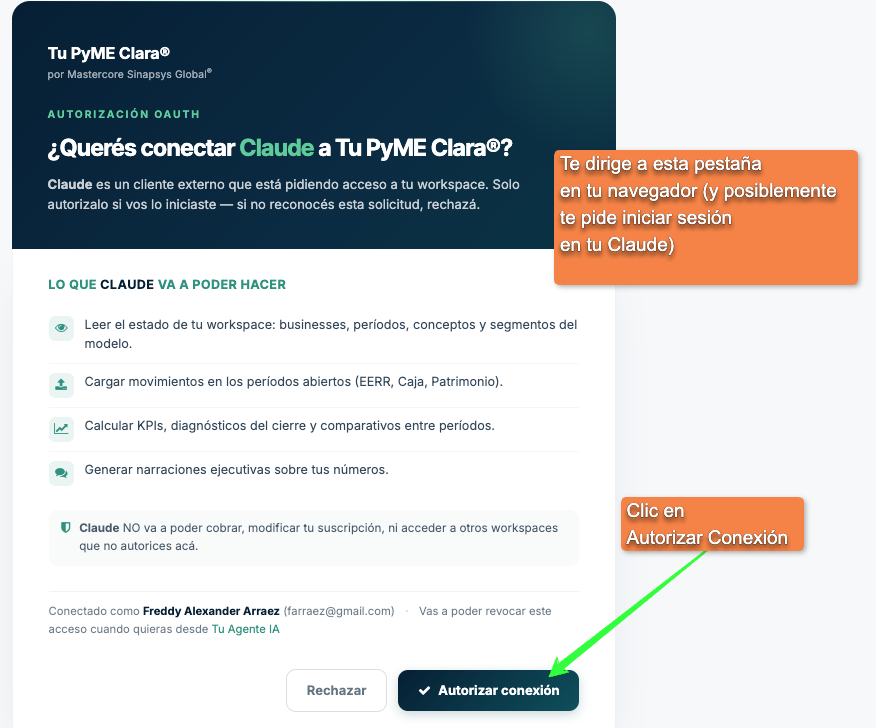 Autorizar conexión